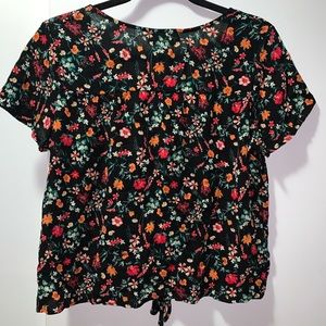 3/$25 Pink Republic Black Floral Top